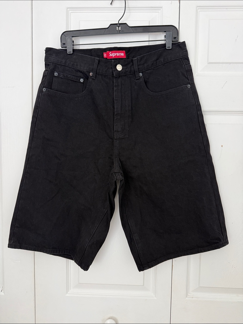 Supreme Black Denim Baggy Jean Shorts Pants Size 32  Jorts Streetwear